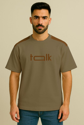 Culish Trend Graphic Print Men Round Neck Grey T-Shirt