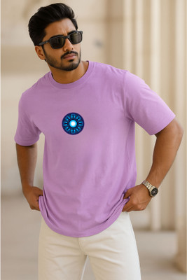 SINNER STREET Printed, Superhero Men Round Neck Purple T-Shirt