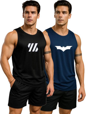 dashzone Printed Men Round Neck Black, Blue T-Shirt