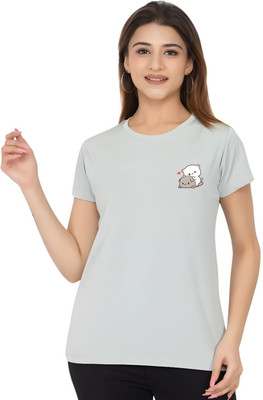 SZN Graphic Print Women Round Neck Grey T-Shirt