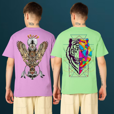 Kasendra Graphic Print Men Round Neck Multicolor T-Shirt
