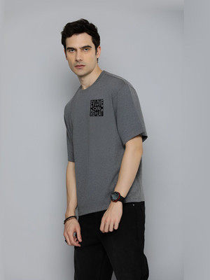 R.Code by The Roadster Life Co. Graphic Print Men Round Neck Grey T-Shirt