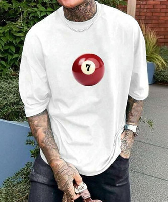 requin Printed, Typography Men Round Neck White T-Shirt