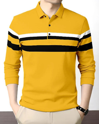 FASHIUM Solid Men Polo Neck Beige T-Shirt