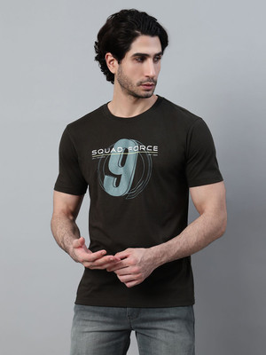 CANTABIL Printed Men Round Neck Dark Green T-Shirt