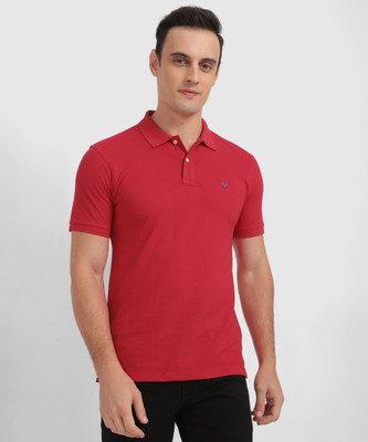 Allen Solly Solid Men Polo Neck Red T-Shirt