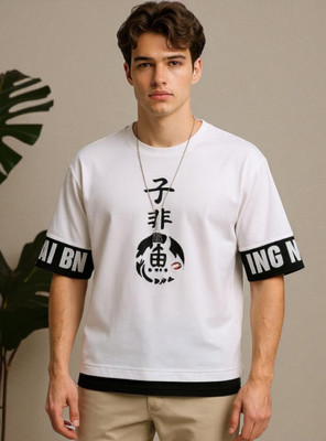 Autna Printed Men Round Neck White T-Shirt