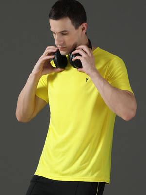 EPPE Solid Men Round Neck Yellow T-Shirt