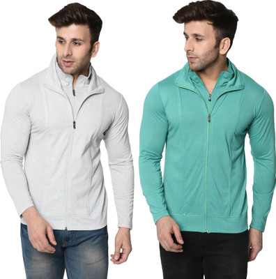 JB Jagoboy Solid Men Turtle Neck Grey, Light Green T-Shirt
