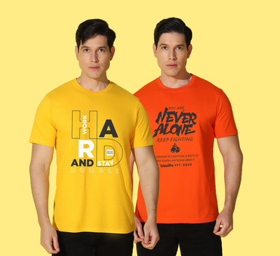 WOOSTRO Typography Men Round Neck Multicolor T-Shirt