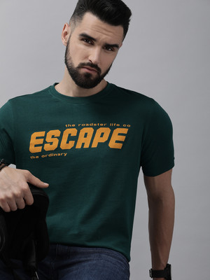 Roadster Graphic Print, Typography Men Round Neck Green T-Shirt