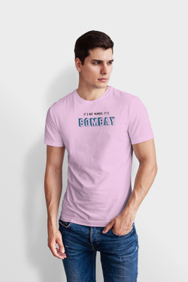 BeU Printed Men Round Neck Pink T-Shirt