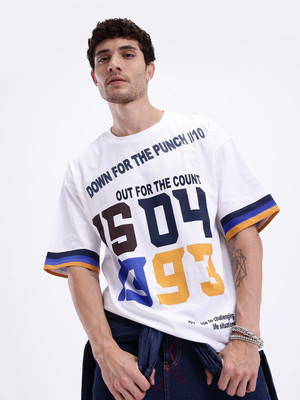 Kook N Keech Printed Men Round Neck White T-Shirt
