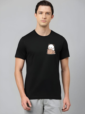 SZN Graphic Print Men Round Neck Black T-Shirt