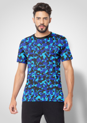 FTX Printed Men Round Neck Blue T-Shirt