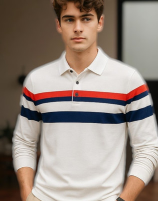 Bolderift Solid Men Polo Neck White T-Shirt