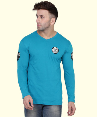 Lawful Casual Graphic Print Men V Neck Light Green T-Shirt