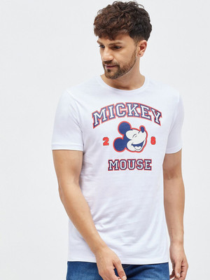 Kook N Keech Disney Graphic Print Men Round Neck White T-Shirt