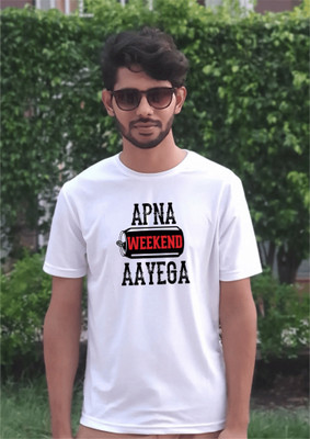 Clori Graphic Print Men Round Neck White T-Shirt