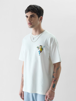The Souled Store Printed, Typography Men Round Neck White T-Shirt
