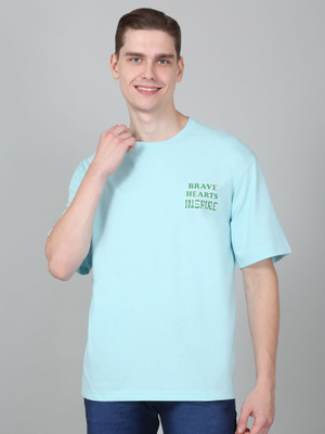 CANTABIL Printed Men Round Neck Light Blue T-Shirt