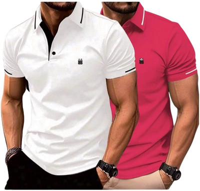 Bliss Bell Solid Men Polo Neck Multicolor T-Shirt