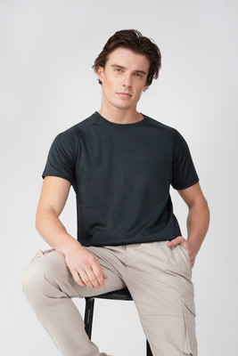 GORELAX Self Design Men Round Neck Grey T-Shirt