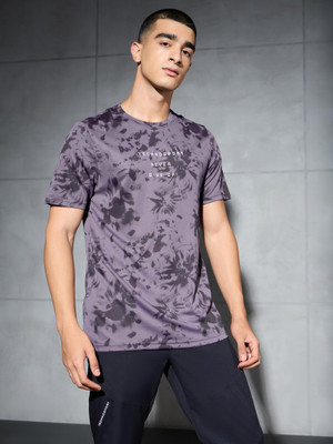 TECHNOSPORT Tie & Dye Men Round Neck Purple T-Shirt