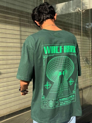 TheBTclub Graphic Print Women Round Neck Green T-Shirt