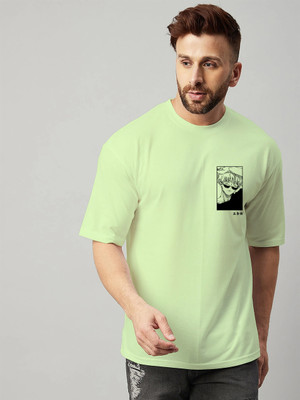 JP Creation Printed, Typography Men Round Neck Light Green T-Shirt
