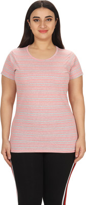 KEOTI Solid Women Round Neck Pink T-Shirt