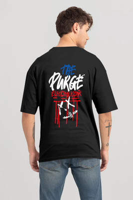 Triptee Graphic Print Men Round Neck Black T-Shirt
