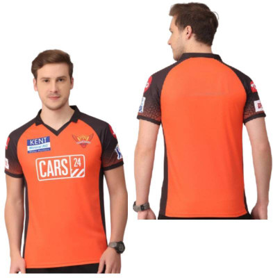 rjm Printed, Typography Men Polo Neck Orange T-Shirt