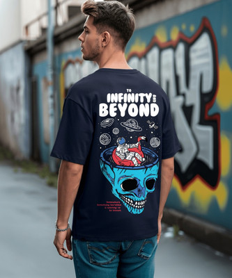 BEWAKOOF Graphic Print Men Round Neck Blue T-Shirt