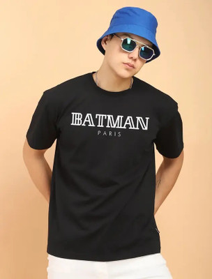 sms creation Printed Men Round Neck Black T-Shirt