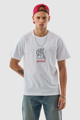 Snitch Graphic Print Men Crew Neck White T-Shirt