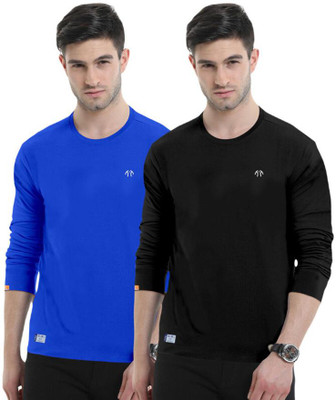 Triptee Solid Men Round Neck Multicolor T-Shirt