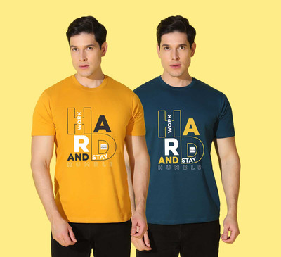 WOOSTRO Typography Men Round Neck Multicolor T-Shirt
