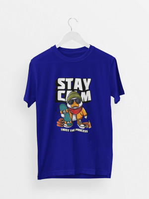 Stylewill Printed Men Round Neck Blue T-Shirt