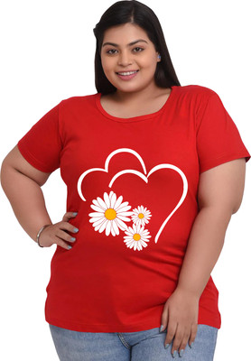 Elite soul Graphic Print Women Round Neck Red T-Shirt