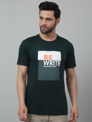 CANTABIL Printed Men Round Neck Green T-Shirt