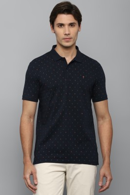 LOUIS PHILIPPE Printed Men Polo Neck Navy Blue T-Shirt