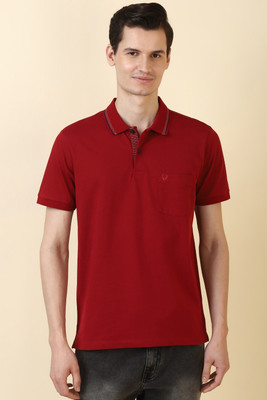 Allen Solly Solid Men Polo Neck Maroon T-Shirt