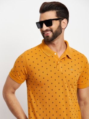 VERO AMORE Printed Men Polo Neck Gold T-Shirt