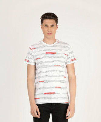LEE Typography Men Round Neck White T-Shirt
