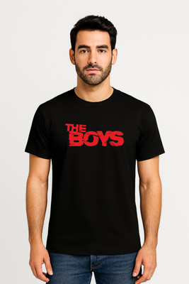 WickedCotton Graphic Print Men Round Neck Black T-Shirt