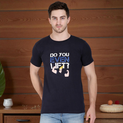 FARICON Solid Men Round Neck Black T-Shirt