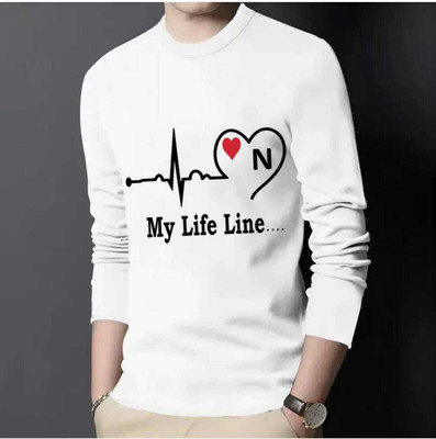 BQT Graphic Print Men Round Neck White T-Shirt