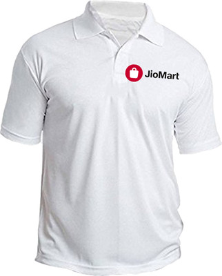 GoobyDooby Solid, Self Design Men Polo Neck White T-Shirt