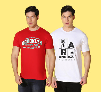 WOOSTRO Typography Men Round Neck Multicolor T-Shirt